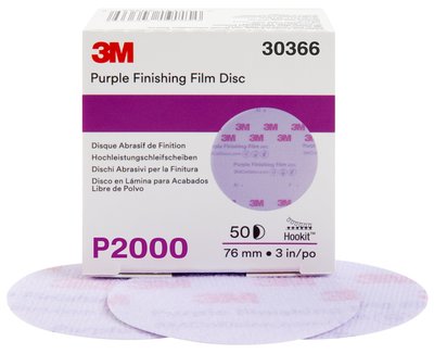 3M - 30366 Hookit Purple Finishing Film Abrasive Disc 260L 30366 3 Inch P2000 (7100122772)