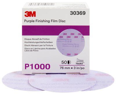 3M - 30369 Hookit Purple Finishing Film Abrasive Disc 260L 30369 3 Inch P1000 (7100122803)