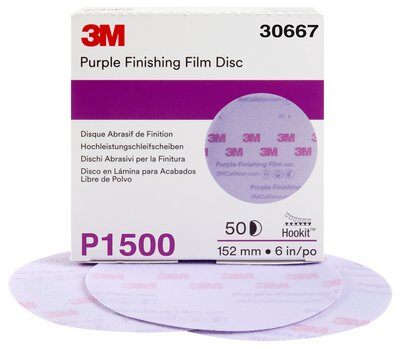 3M - 30667 Hookit Purple Finishing Film Abrasive Disc 260L 30667 6 Inch P1500 (7100122795)