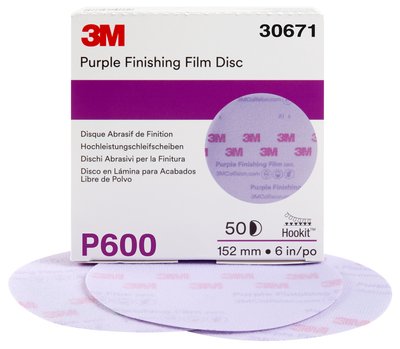 3M - 30671 Hookit Purple Finishing Film Abrasive Disc 260L 30671 6 Inch P600 (7100122789)