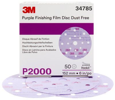 3M - 34785 Hookit Finishing Film Disc Dust-Free 34785 6 Inch 17 Hole P2000 (7100123057)