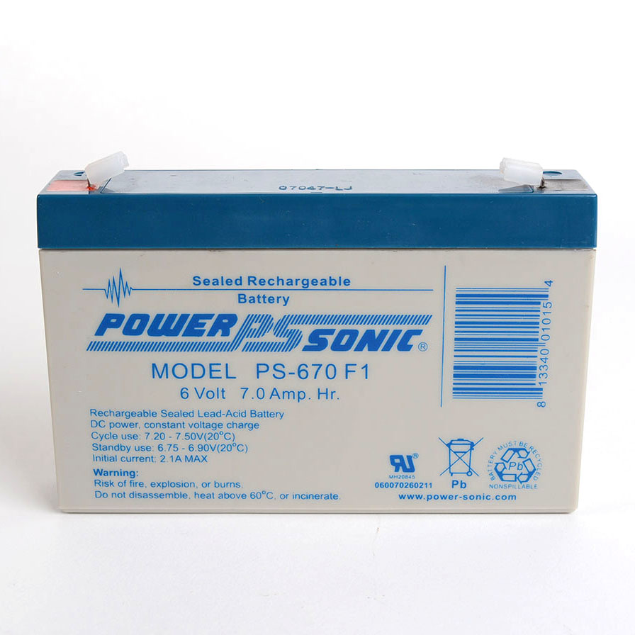 1 pc Power Sonic PS-670 F1-Battery Lead Acid 6V 7Ah 1 pc Power Sonic PS-670 F1-Battery Lead Acid 6V 7Ah