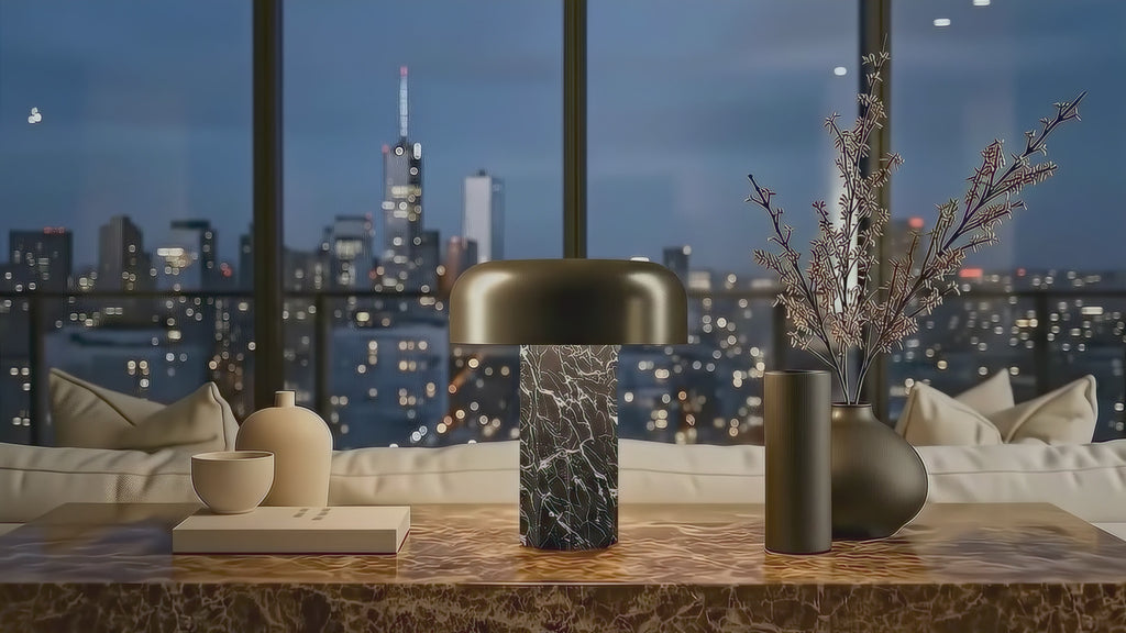 Bulbrite Cordless Indoor Table Lamp Fluted Column