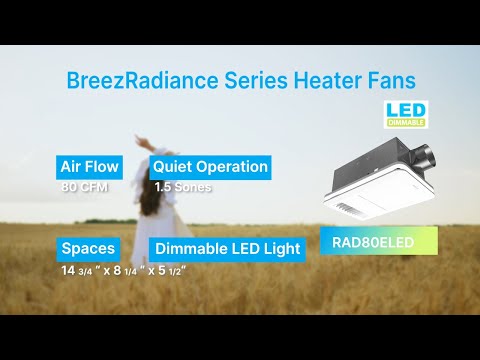 Delta Breez Low Noise Ventilating Fan/Designer Grill With 1300W Heater 80 Cfm 10.5W Single Speed 1.5 Sones (RAD80-DGL)