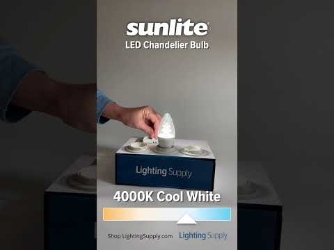 Sunlite ETC/LED/7W/940/6PK 7W LED Torpedo Tip B13 Chandelier Light Bulb Dimmable E26 Base Torpedo Clear 90 CRI 4000K 500Lm 6-Pack (41776-SU)