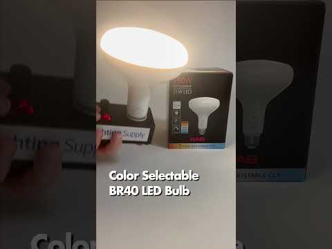 RAB 21W LED BR40 Reflector Bulb CCT Selectable 2700K/3000K/3500K/4000K/5000K 90 CRI 120V E26 Base (BR40-21-9CCT-DIM)