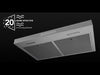 Broan-NuTone Glacier 36 Inch Range Hood 350 MAX Blower CFM 1.5 Sones Stainless Steel (GLA2363SS)