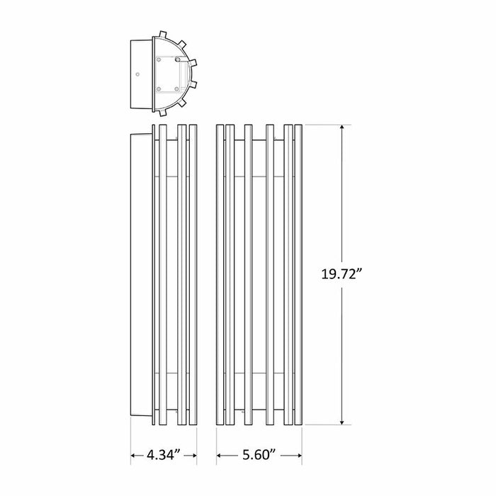 Westgate Manufacturing LED Wall Sconce Pen Wattage Selectable 5W/10W/15W/20W 5000K 120-277V 0-10V Dimming 90 CRI Bronze (CRE-MP-05-50K-BR)