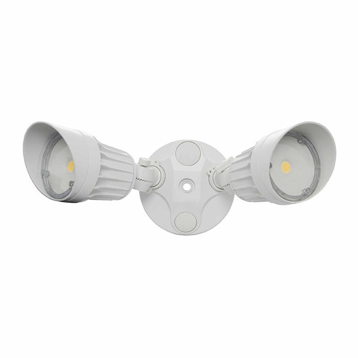 Westgate Manufacturing 20W 3 CCT 3000K/4000K/5000K White 2-Heads Dimmable Security/Wall Light No Sensor (SL-20W-MCT-WH-D)