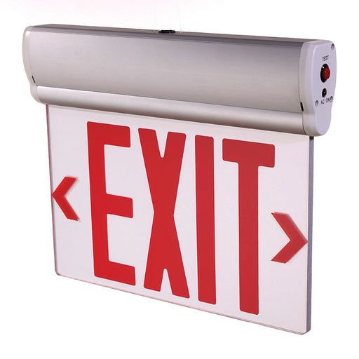 Westgate Manufacturing Edge-Lit Exit Sign Aluminum Housing Single-Face Clear Panel Red Letters White Housing (XT-EL1RCA-EM-WH)