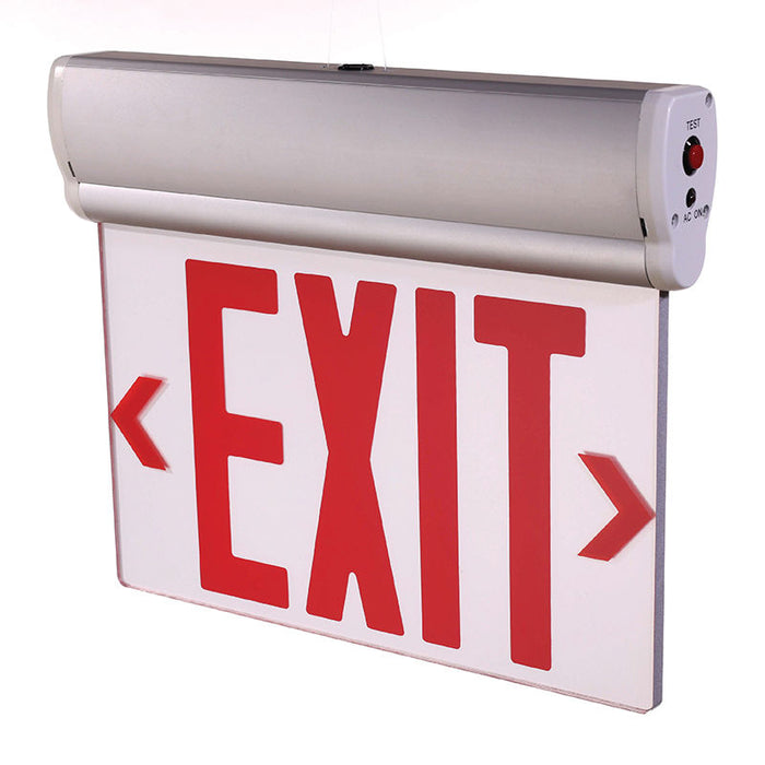 Westgate Manufacturing Edge-Lit Exit Sign Aluminum Housing Single-Face Clear Panel Red Letters White Housing (XT-EL1RCA-EM-WH)