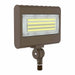 Westgate LFX-SM small LED flood light in bronze finish with adjustable knuckle mount and integrated photocell, selectable 10W/20W/30W and 3000K-5700K CCT