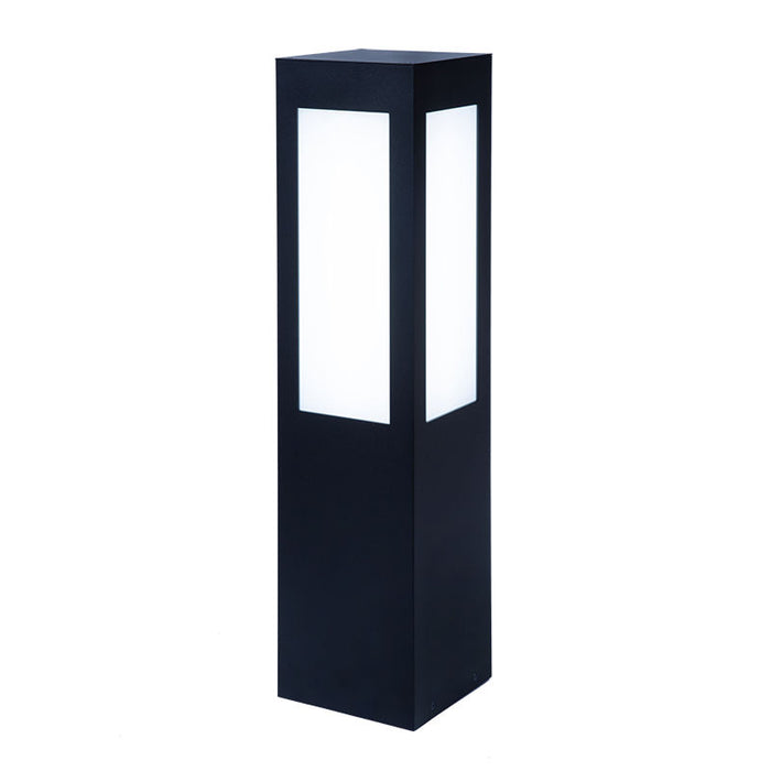Westgate Manufacturing 26 Inch Square Bollard Long Lens Wattage/CCT Selectable 10W/18W/25W 3500K/4000K/5000K 100-277V Black (BOL-602-26-S-MCTP-BK)