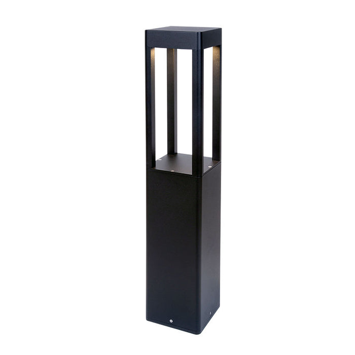Westgate Manufacturing 26 Inch Square Bollard Open Design Wattage/CCT Selectable 10W/18W/25W 3500K/4000K/5000K 100-277V Black (BOL-608-26-S-MCTP-BK)