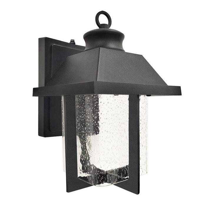 Westgate Manufacturing 8 Inch Mini Square Lantern Seeded Glass 12W 650Lm CCT Selectable 3000K/4000K/5000K 120V With Photocell Black (LRS-ML-SG-MCT-P-BK)