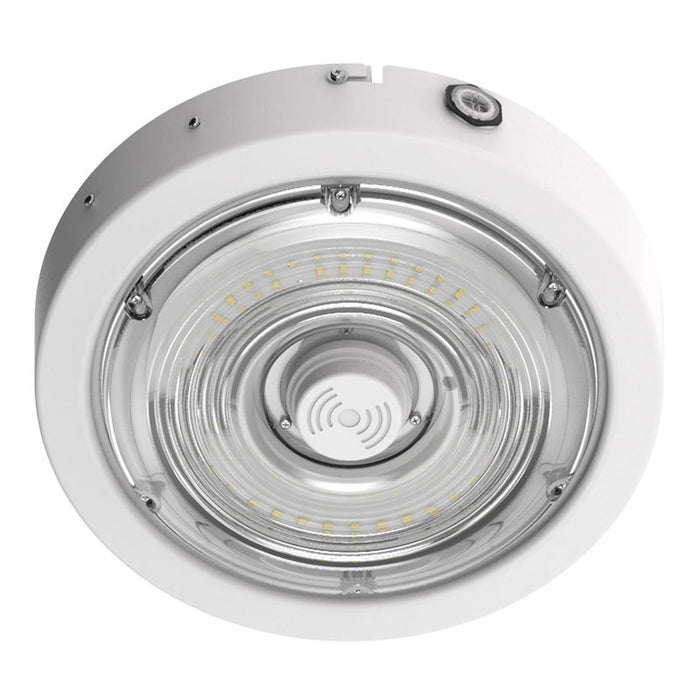 Westgate Manufacturing Builder Series Indoor Round Canopy Light Wattage/CCT Selectable 30W/40W/50W 3000K/4000K/5000K Sensor Ready Emergency Backup White (CXER-30-50W-MCTP-SR-EM-WH)