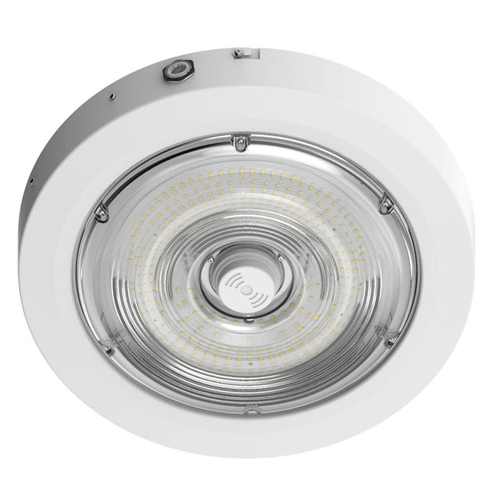 Westgate Manufacturing Builder Series Indoor Round Canopy Light Selectable 40W/60W/80W 3000K/4000K/5000K Sensor Ready With Emergency Bronze (CXER-40-80W-MCTP-SR-EM)
