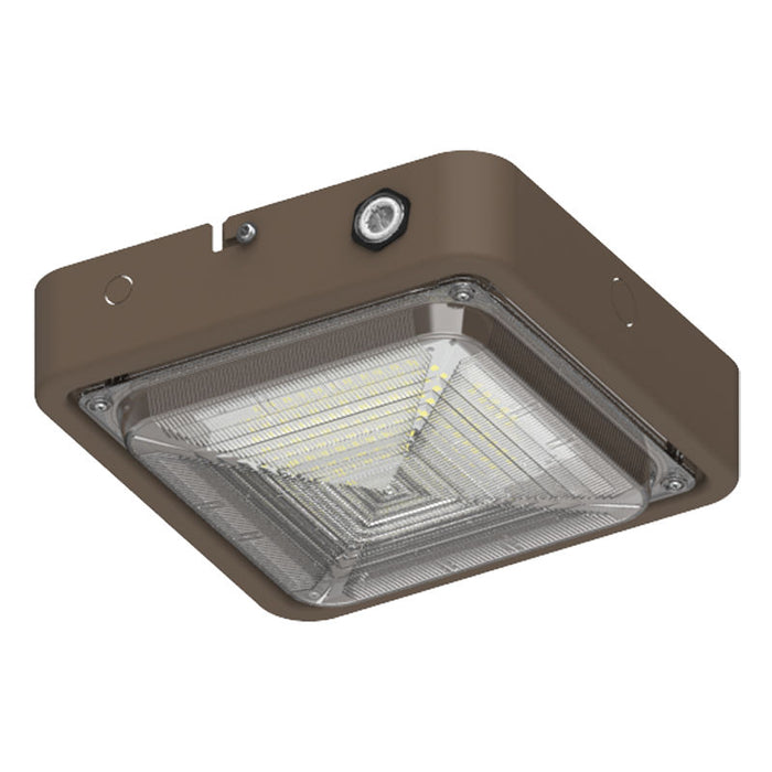 Westgate Manufacturing Builder Series Indoor Square Canopy Light Wattage/CCT Selectable 10W/20W/30W 3000K/4000K/5000K Emergency Backup Bronze (CXES-10-30W-MCTP-EM)