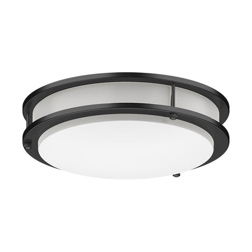 Westgate Manufacturing 14 Inch Double-Ring Flush Mount 20W CCT Selectable 2700K/3000K/3500K/4000K/5000K Dimmable - Black (FDL-14-MCT5-BK)