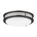 Westgate Manufacturing 12 Inch Double-Ring Flush Mount 16W CCT Selectable 2700K/3000K/3500K/4000K/5000K Dimmable - Black (FDL-12-MCT5-BK)