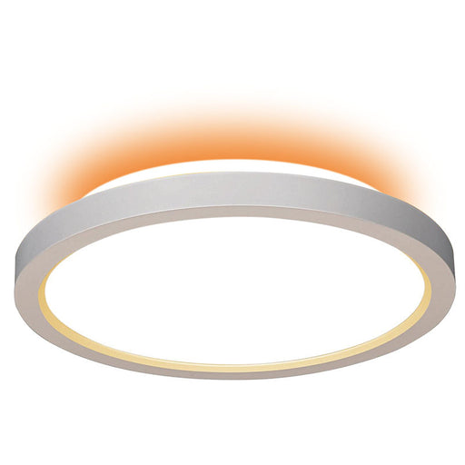 Westgate Manufacturing 12 Inch Flush-Mount Light With Uplight CCT Selectable 2700K/3000K/3500K/400K/5000K 20W/1600Lm Down Light 5W/400Lm Up Light White (FMLU-R12-MCT5-WH)