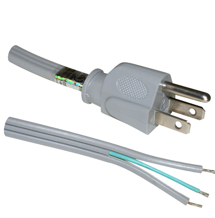 Westgate Manufacturing SPT-2 16 AWG/3 Conductor Straight Plug NEMA 5-15P 125V Gray 3 Foot (GPS3-2)