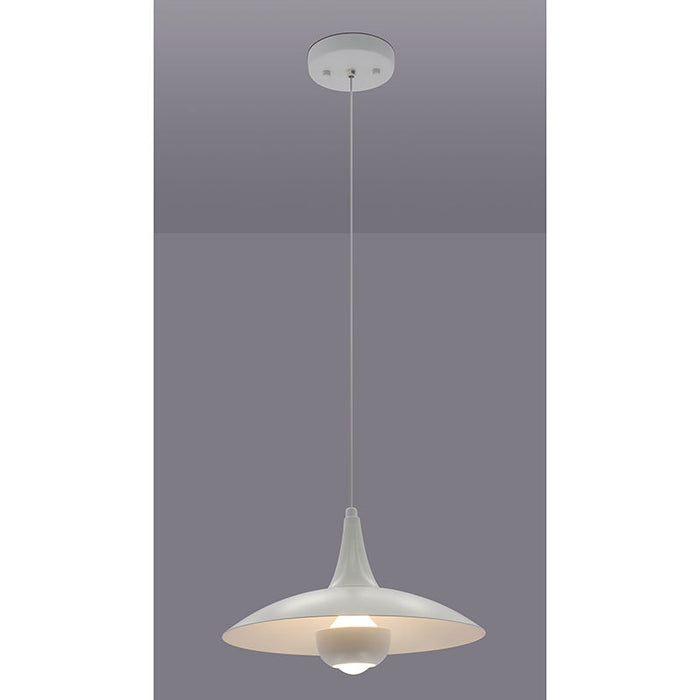 Westgate Manufacturing 12 Inch Modern Designer LED Pendant 12W 600Lm CCT Selectable 2700K/3000K/3500K/400K/5000K White (LCFI-MCT5-WH)