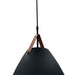 Westgate Manufacturing 14 Inch Nordic Design Pendant With Leather Strap 4 Foot Suspended Cord 25W 1400Lm CCT Selectable 2700K/3000K/3500K/4000K/5000K 90 CRI Black (LCFN-MCT5-BK)