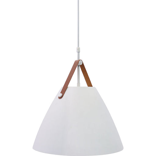 Westgate Manufacturing 14 Inch Nordic Design Pendant With Leather Strap 4 Foot Suspended Cord 25W 1400Lm CCT Selectable 2700K/3000K/3500K/4000K/5000K 90 CRI White (LCFN-MCT5-WH)