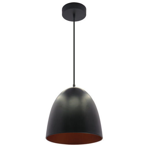 Westgate Manufacturing Large Integrated LED Dome Pendant 24W 820Lm 6 Foot Cord Black/Gold (LCFR-MCT5-BG)