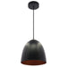 Westgate Manufacturing Large Integrated LED Dome Pendant 24W 820Lm 6 Foot Cord Black/Gold (LCFR-MCT5-BG)