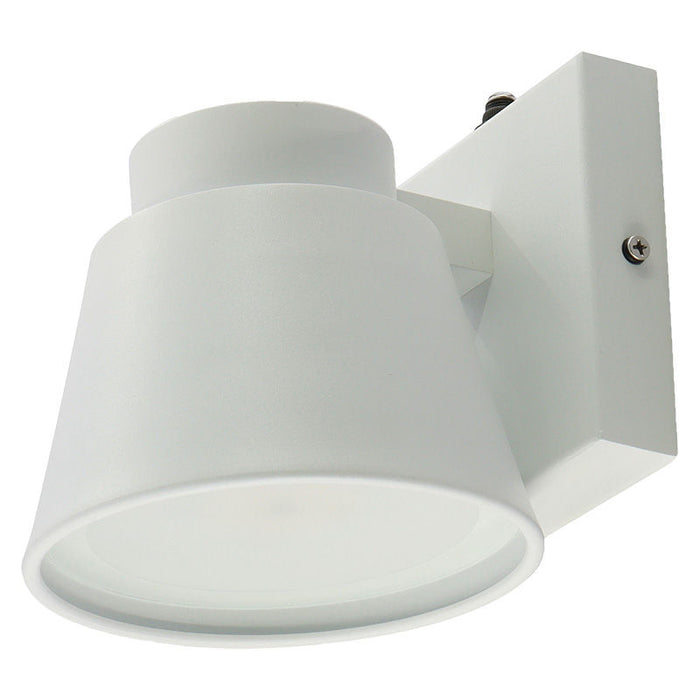 Westgate Manufacturing Mini Cone Outdoor Wall Light 10W CCT Selectable 2700K/ 3000K/3500K/4000K/5000K Dimmable With Photocell White (LRS-MC-MCT5-P-WH)