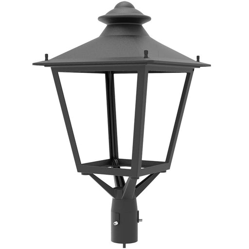 Westgate Manufacturing Garden Post Coach Light Wattage/CCT Selectable 60W/80W/100W 3000K/4000K/5000K Type 5 Open Sides 100-77V Black (GPC-60-100W-MCTP)