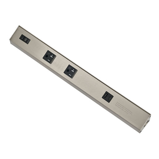 Westgate Manufacturing 18 Inch Angled 2-Receptacle 1 USB 20A Power Strip Brushed Nickel (PSA-18-2R-1U-BN)