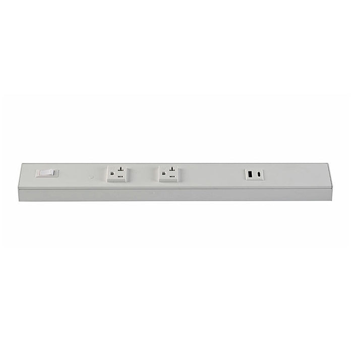 Westgate Manufacturing 36 Inch Angled 4-Receptacle 2 USB 20A Power Strip White (PSA-36-4R-2U-WH)