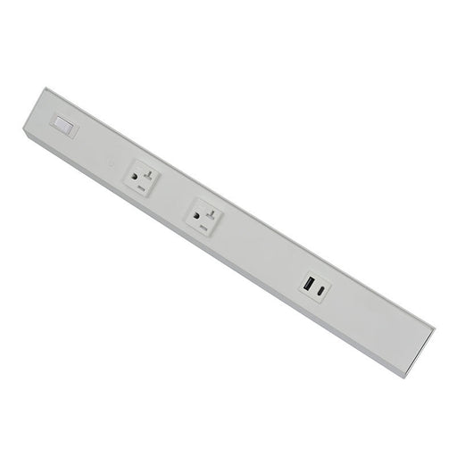 Westgate Manufacturing 42 Inch Angled 4-Receptacle 2 USB 20A Power Strip White (PSA-42-4R-2U-WH)