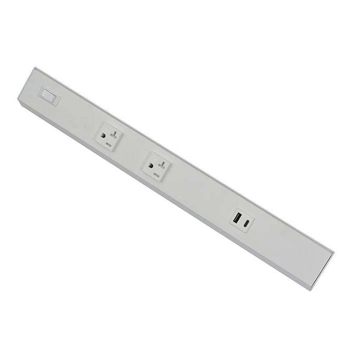 Westgate Manufacturing 42 Inch Angled 4-Receptacle 2 USB 20A Power Strip White (PSA-42-4R-2U-WH)