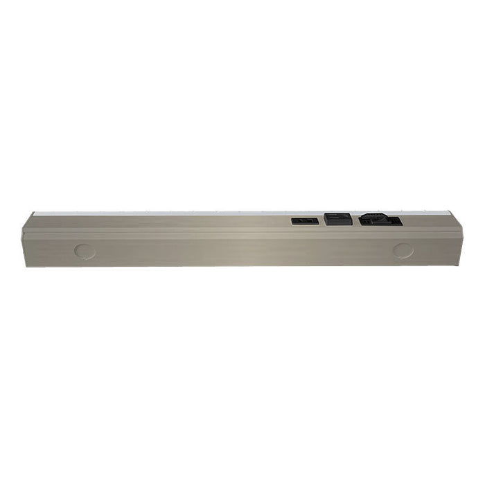 Westgate Manufacturing 42 Inch Angled 4-Receptacle Power Strip And Undercabinet Light 20A 1275Lm 90 CRI CCT Selectable 2700K/3000K/3500K/4000K/5000K Brushed Nickel (PSAL-42-4R-MCT5-BN)