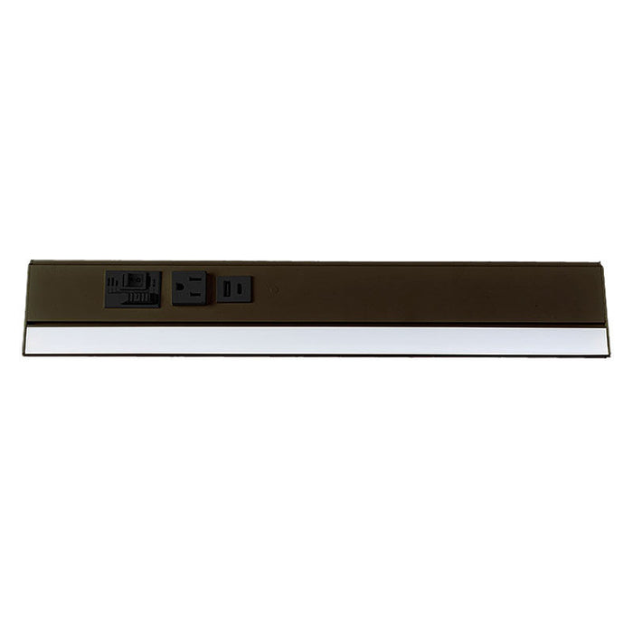 Westgate Manufacturing 42 Inch Angled 4-Receptacle Power Strip And Undercabinet Light 20A 1275Lm 90 CRI CCT Selectable 2700K/3000K/3500K/4000K/5000K Bronze (PSAL-42-4R-MCT5-BR)