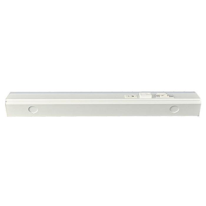 Westgate Manufacturing 30 Inch Angled 3-Receptacle Power Strip And Undercabinet Light 20A 900Lm 90 CRI CCT Selectable 2700K/3000K/3500K/4000K/5000K White (PSAL-30-3R-MCT5-WH)