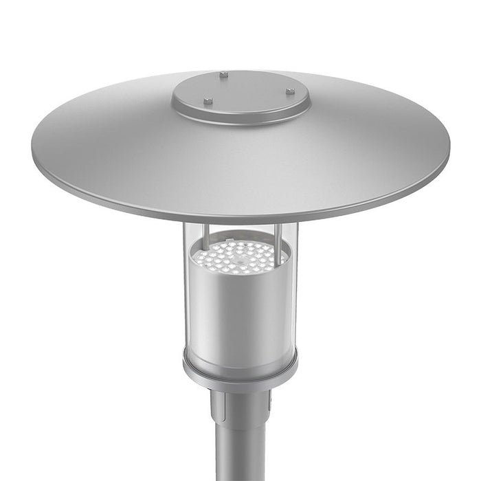 Westgate Manufacturing Top-Hat Garden Post-Top Wattage/CCT Selectable 12W/20W/30W/40W 3000K/4000K/5000K 2-3/8 Poles 85 Degree Beam Gray (GPH-12-40W-MCTP-GY)