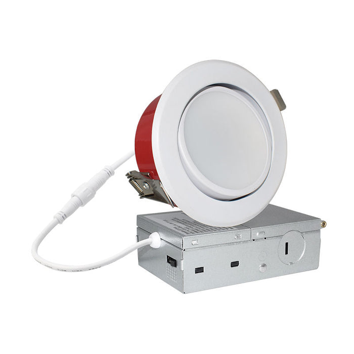 Westgate Manufacturing 4 Inch Fire-Rated Slim Recessed LED Light Adjustable Gimbal CCT Selectable 2700K/3000K/3500K/4000K/5000K 9W 630Lm (RSL4-ADJ-MCT5-FR)
