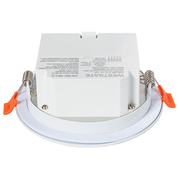 Westgate Manufacturing 4 Inch J-Box Slim Snap-In Recessed Light 10W 650Lm CCT Selectable 2700K/3000K/3500K/4000K/5000K (RSL4-JB-MCT5)