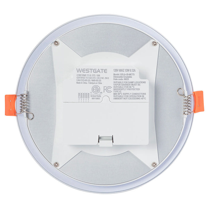 Westgate Manufacturing 6 Inch J-Box Slim Snap-In Recessed Light 12W 1000Lm CCT Selectable 2700K/3000K/3500K/4000K/5000K (RSL6-JB-MCT5)