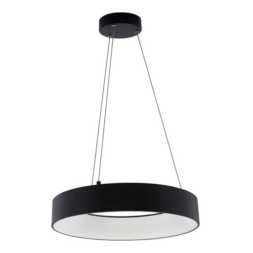 Westgate Manufacturing 18 Inch Hollow Circle Pendant With Uplight 30W CCT Selectable 2700K/3000K/3500K/400K/5000K 10 Foot Cables Triac/0-10V Dimming 90 CRI Black (SCRH-UD-18-MCT5-DD-BK)