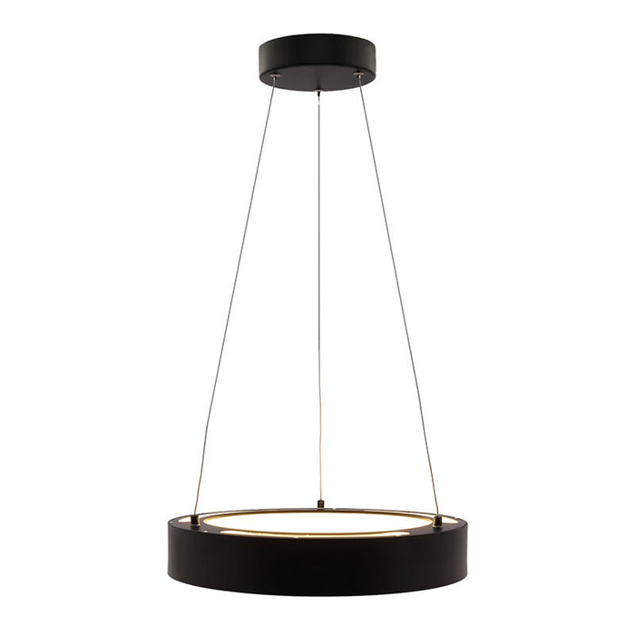 Westgate Manufacturing 18 Inch Hollow Circle Pendant With Uplight 30W CCT Selectable 2700K/3000K/3500K/400K/5000K 10 Foot Cables Triac/0-10V Dimming 90 CRI Black (SCRH-UD-18-MCT5-DD-BK)