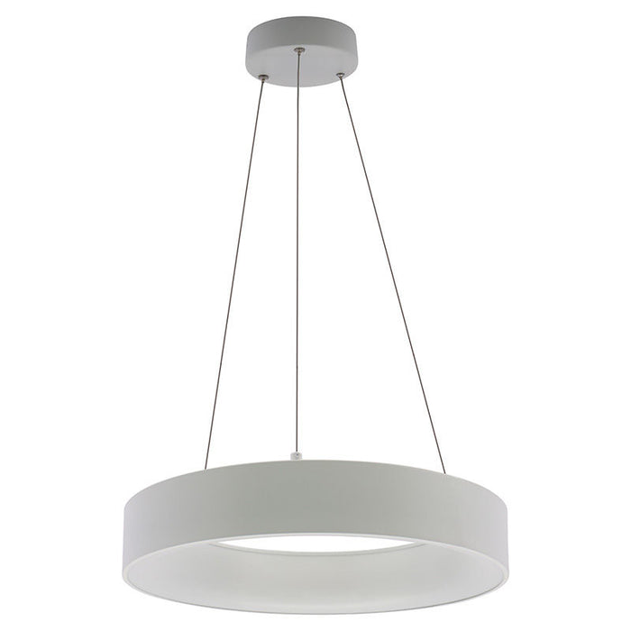Westgate Manufacturing 18 Inch Hollow Circle Pendant With Uplight 30W CCT Selectable 2700K/3000K/3500K/400K/5000K 10 Foot Cables Triac/0-10V Dimming 90 CRI White (SCRH-UD-18-MCT5-DD-WH)