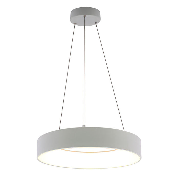 Westgate Manufacturing 18 Inch Hollow Circle Pendant With Uplight 30W CCT Selectable 2700K/3000K/3500K/400K/5000K 10 Foot Cables Triac/0-10V Dimming 90 CRI White (SCRH-UD-18-MCT5-DD-WH)