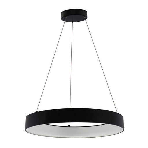 Westgate Manufacturing 24 Inch Hollow Circle Pendant With Uplight 40W CCT Selectable 2700K/3000K/3500K/400K/5000K 10 Foot Cables Triac/0-10V Dimming 90 CRI Black (SCRH-UD-24-MCT5-DD-BK)
