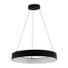 Westgate Manufacturing 24 Inch Hollow Circle Pendant With Uplight 40W CCT Selectable 2700K/3000K/3500K/400K/5000K 10 Foot Cables Triac/0-10V Dimming 90 CRI Black (SCRH-UD-24-MCT5-DD-BK)